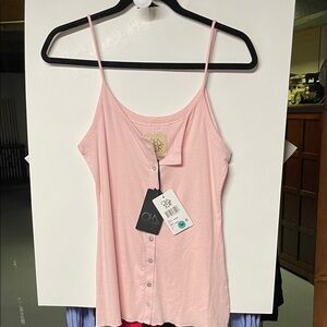 Chaser Sliding Light Pink Button-Front Camisole